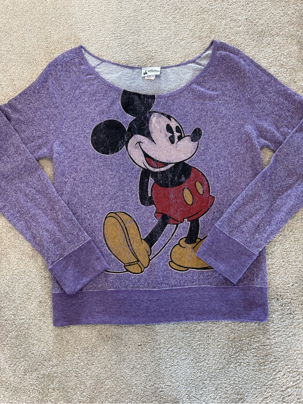 Disney Parks Vintage Style Mickey Mouse Cozy Lightweight Sweatshirt XL
